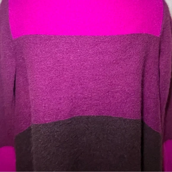 Charter Club Cashmere Luxury Petite Beige Fuchsia Burgundy Bat Wing Cardigan - Picture 6 of 9